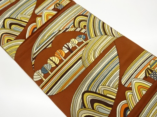 JAPANESE NAGOYA OBI / WOVEN WAVY STRIPE